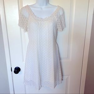 EUC VENUS White Silk Eyelet Dress MEDIUM